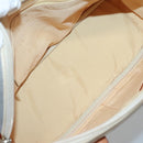 BURBERRY Hand Bag Canvas Leather White Silver Auth bs28984-17