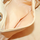 BURBERRY Hand Bag Canvas Leather White Silver Auth bs28984-20