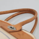 BURBERRY Hand Bag Canvas Leather White Silver Auth bs28984-8