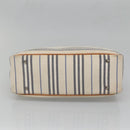 BURBERRY Hand Bag Canvas Leather White Silver Auth bs28984-9