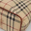 BURBERRY Nova Check Tote Bag PVC Beige gold Auth bs28985-10