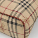 BURBERRY Nova Check Tote Bag PVC Beige gold Auth bs28985-12