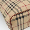 BURBERRY Nova Check Tote Bag PVC Beige gold Auth bs28985-13