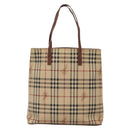 BURBERRY Nova Check Tote Bag PVC Beige gold Auth bs28985-2