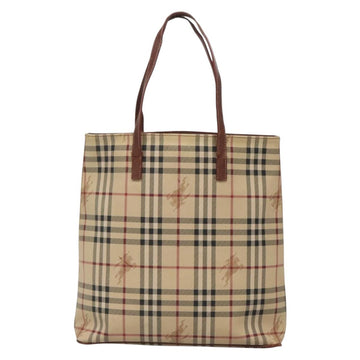 BURBERRY Nova Check Tote Bag PVC Beige gold Auth bs28985 - 0