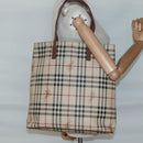 BURBERRY Nova Check Tote Bag PVC Beige gold Auth bs28985-21