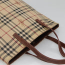 BURBERRY Nova Check Tote Bag PVC Beige gold Auth bs28985-6