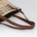 BURBERRY Nova Check Tote Bag PVC Beige gold Auth bs28985-7