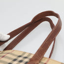BURBERRY Nova Check Tote Bag PVC Beige gold Auth bs28985-8
