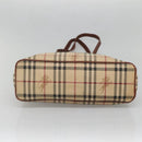 BURBERRY Nova Check Tote Bag PVC Beige gold Auth bs28985-9
