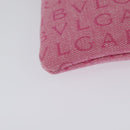 BVLGARI Logo Mania Shoulder Bag Canvas Pink Silver Auth bs28986-9