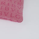 BVLGARI Logo Mania Shoulder Bag Canvas Pink Silver Auth bs28986-14
