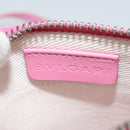 BVLGARI Logo Mania Shoulder Bag Canvas Pink Silver Auth bs28986-10