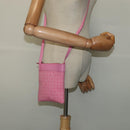 BVLGARI Logo Mania Shoulder Bag Canvas Pink Silver Auth bs28986-20