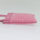 BVLGARI Logo Mania Shoulder Bag Canvas Pink Silver Auth bs28986-3