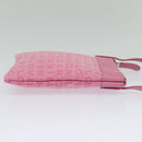 BVLGARI Logo Mania Shoulder Bag Canvas Pink Silver Auth bs28986-4