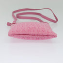 BVLGARI Logo Mania Shoulder Bag Canvas Pink Silver Auth bs28986-5