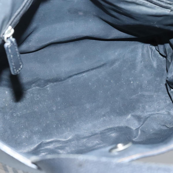 BURBERRY Nova Check Hand Bag Nylon Leather Beige Silver Auth bs28988