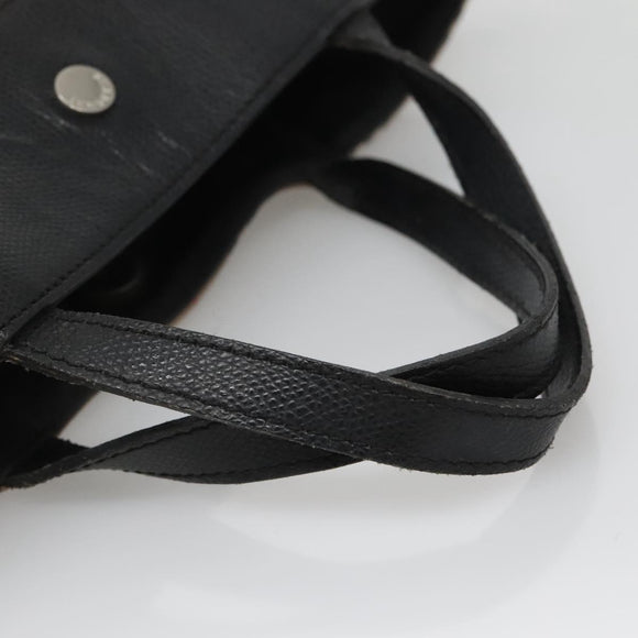 BURBERRY Nova Check Hand Bag Nylon Leather Beige Silver Auth bs28988