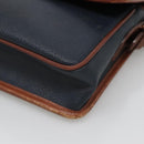 Burberrys Shoulder Bag Leather PVC Navy Gold Auth bs28989-14