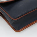 Burberrys Shoulder Bag Leather PVC Navy Gold Auth bs28989-15