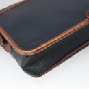 Burberrys Shoulder Bag Leather PVC Navy Gold Auth bs28989-9