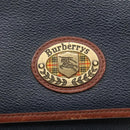Burberrys Shoulder Bag Leather PVC Navy Gold Auth bs28989-17