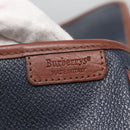 Burberrys Shoulder Bag Leather PVC Navy Gold Auth bs28989-10