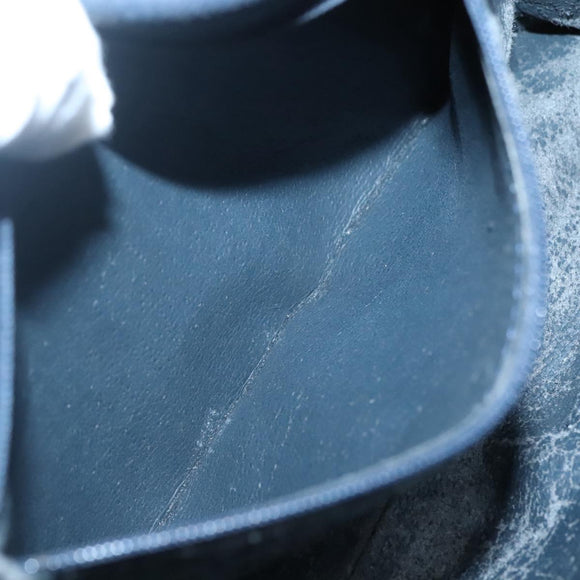 Burberrys Shoulder Bag Leather PVC Navy Gold Auth bs28989