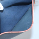 Burberrys Shoulder Bag Leather PVC Navy Gold Auth bs28989-21