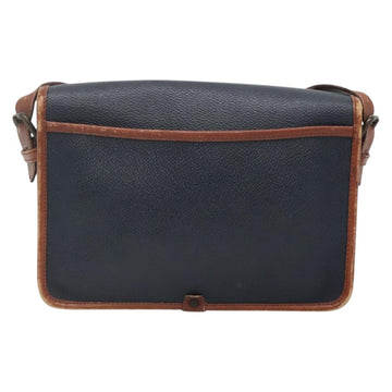 Burberrys Shoulder Bag Leather PVC Navy Gold Auth bs28989 - 0