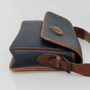 Burberrys Shoulder Bag Leather PVC Navy Gold Auth bs28989-4