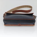 Burberrys Shoulder Bag Leather PVC Navy Gold Auth bs28989-5