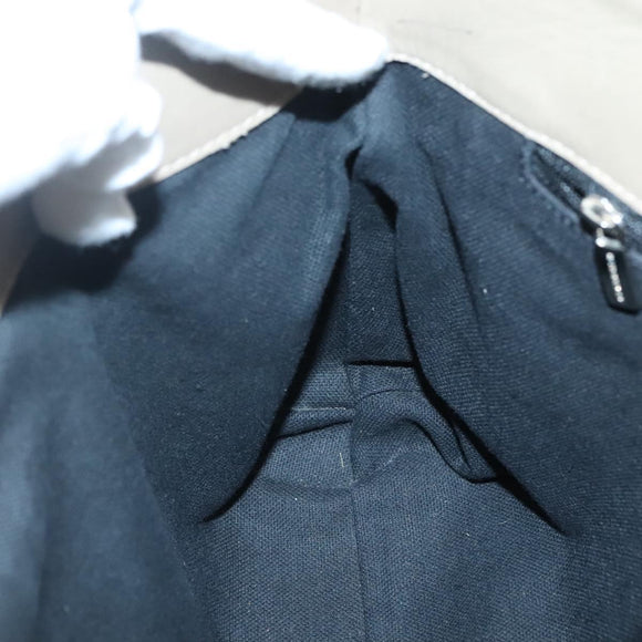 BURBERRY Hand Bag Leather Beige Silver Auth bs28991