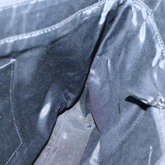 BURBERRY Tote Bag Leather Suede Black Silver Auth bs28992