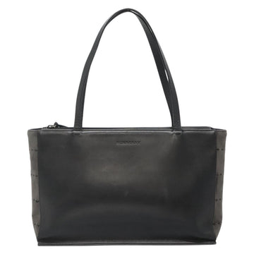 BURBERRY Tote Bag Leather Suede Black Silver Auth bs28992 - 0