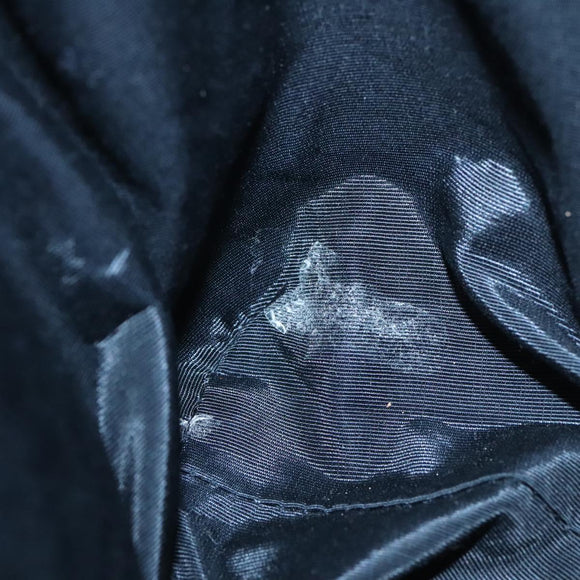 BURBERRY Tote Bag Leather Suede Black Silver Auth bs28992