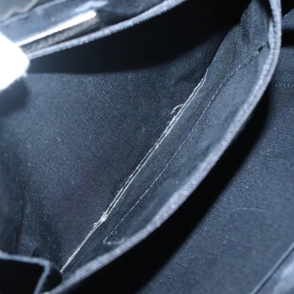 BURBERRY Tote Bag Leather Suede Black Silver Auth bs28992