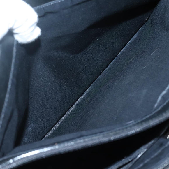 BURBERRY Tote Bag Leather Suede Black Silver Auth bs28992