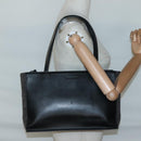 BURBERRY Tote Bag Leather Suede Black Silver Auth bs28992-25