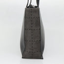 BURBERRY Tote Bag Leather Suede Black Silver Auth bs28992-4