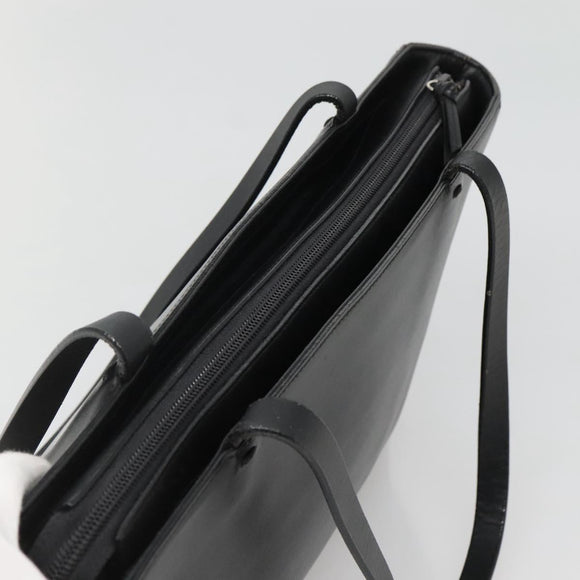 BURBERRY Tote Bag Leather Suede Black Silver Auth bs28992