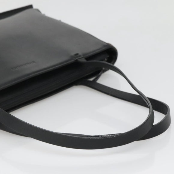 BURBERRY Tote Bag Leather Suede Black Silver Auth bs28992