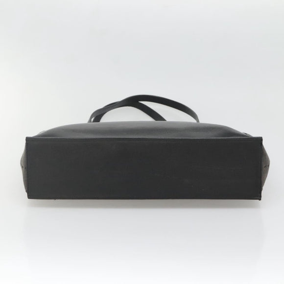 BURBERRY Tote Bag Leather Suede Black Silver Auth bs28992