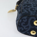 SAINT LAURENT Shoulder Bag Canvas Navy Gold Auth bs28993-8