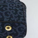 SAINT LAURENT Shoulder Bag Canvas Navy Gold Auth bs28993-15