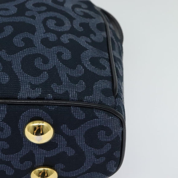 SAINT LAURENT Shoulder Bag Canvas Navy Gold Auth bs28993