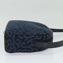 SAINT LAURENT Shoulder Bag Canvas Navy Gold Auth bs28993-4