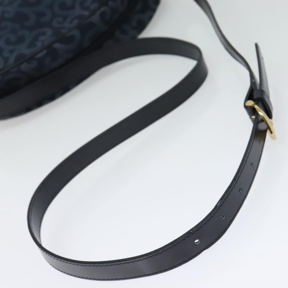 SAINT LAURENT Shoulder Bag Canvas Navy Gold Auth bs28993