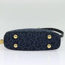 SAINT LAURENT Shoulder Bag Canvas Navy Gold Auth bs28993-5